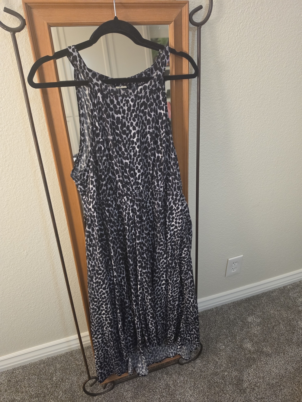 torrid Black and White High Low Leopard-Print Dress W/ Pockets